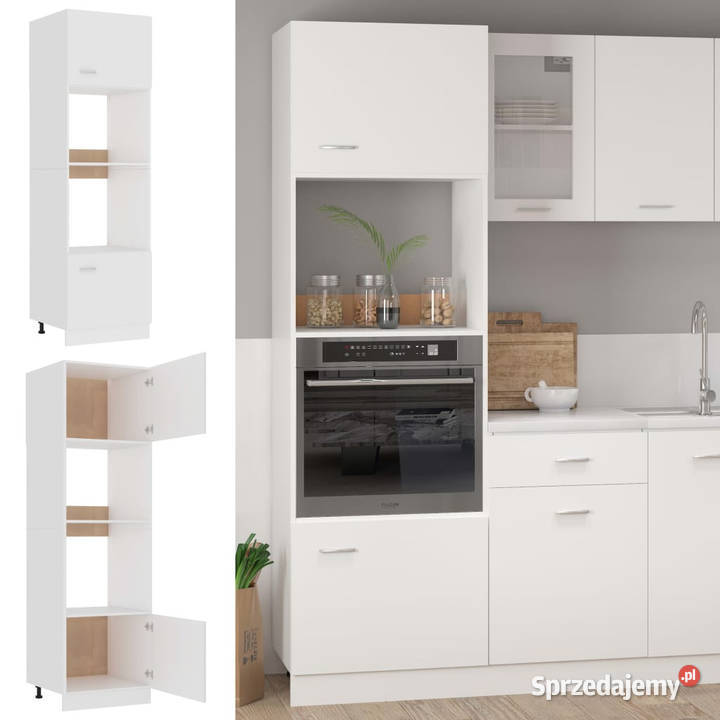 Szafka na mikrofalówkę biała 60x57x207 WM802546 Warszawa
