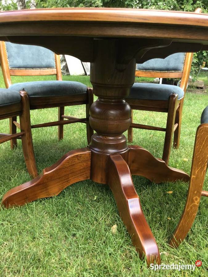 Przepiękny stary stół plus krzesła renowacji Wieruszów