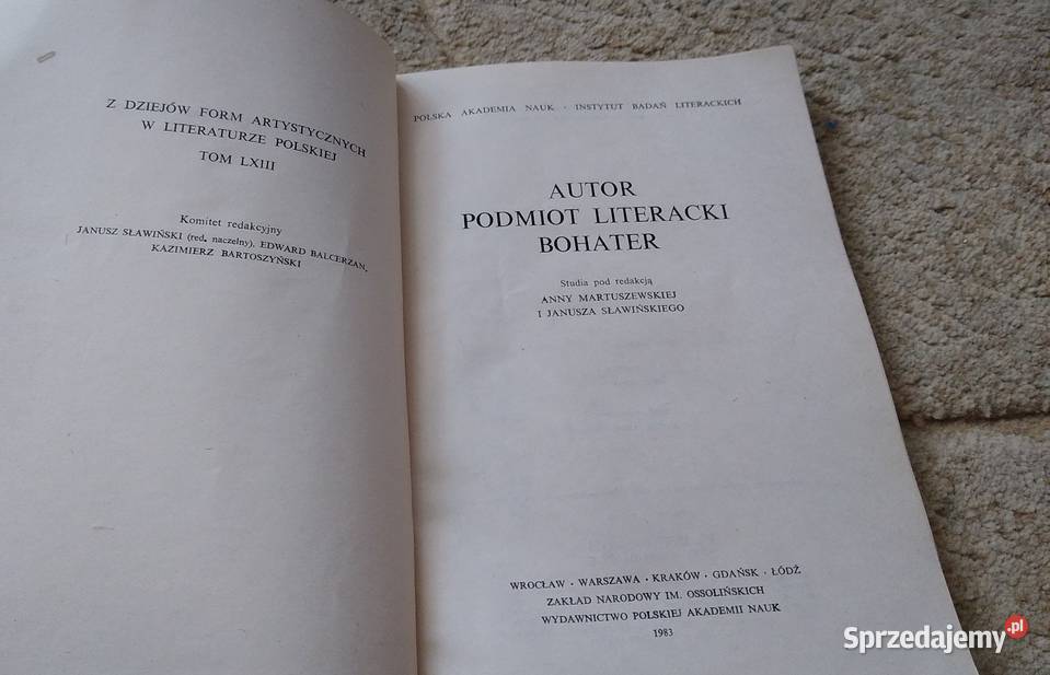 Autor podmiot literacki bohater Martuszewska