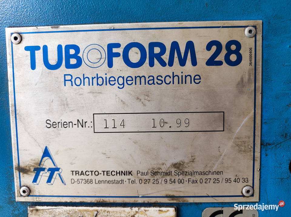 Giętarka do rur TUB FORM 28 Biznes i Przemysł Lubicz Górny