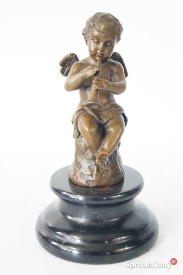 Figura z brązu grający amor putto rzeźba 1 Gizałki