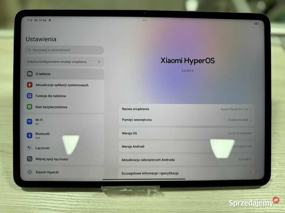 Tablet Xiaomi Pad 6S Pro 124 8 GB 256 GB szary Elbląg