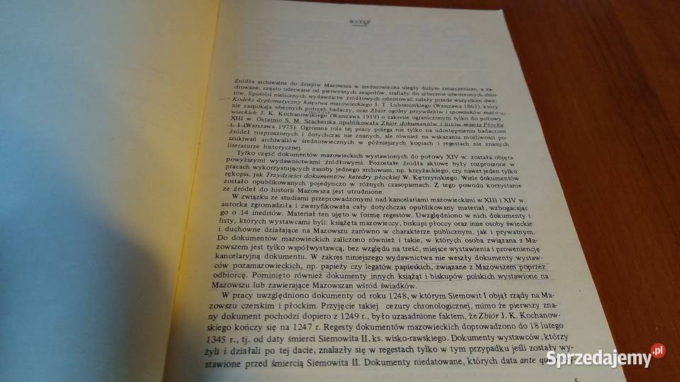 Regesty dokumentów mazowieckich z lat 12481345 Rok wydania 1980 Gdańsk