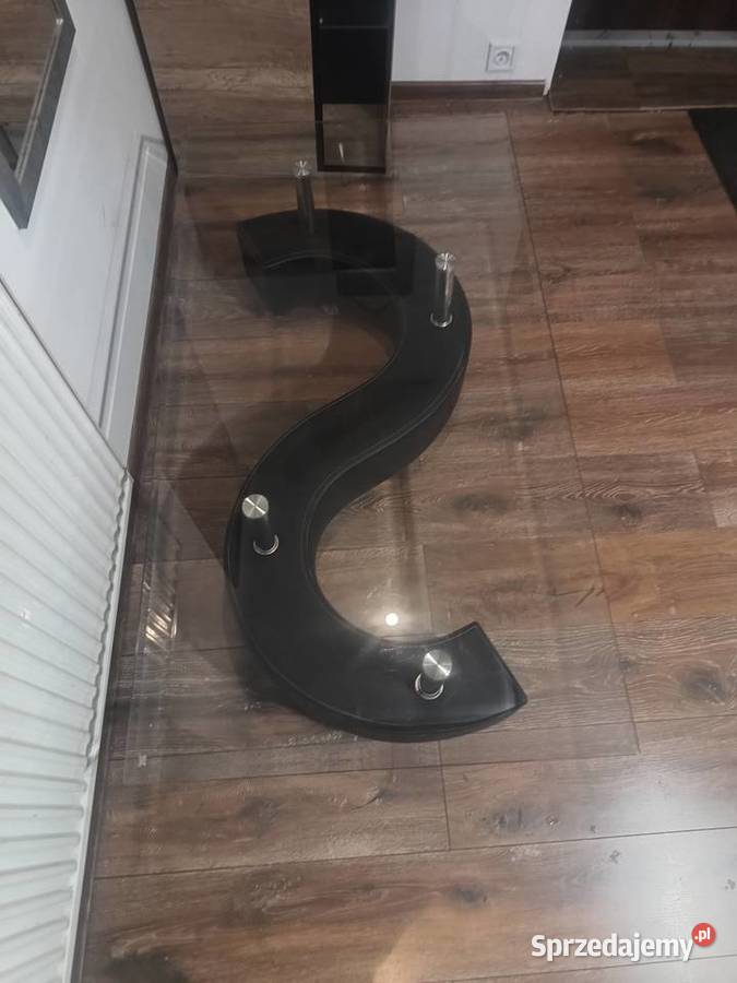 Jeżdżący stolik kawowy z szklanym blatem 69cm Nowa Sól sprzedam