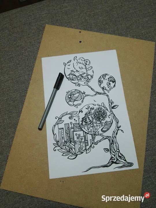 Rysunek drzewo życia cienkopis A4 130gm2 Warszawa