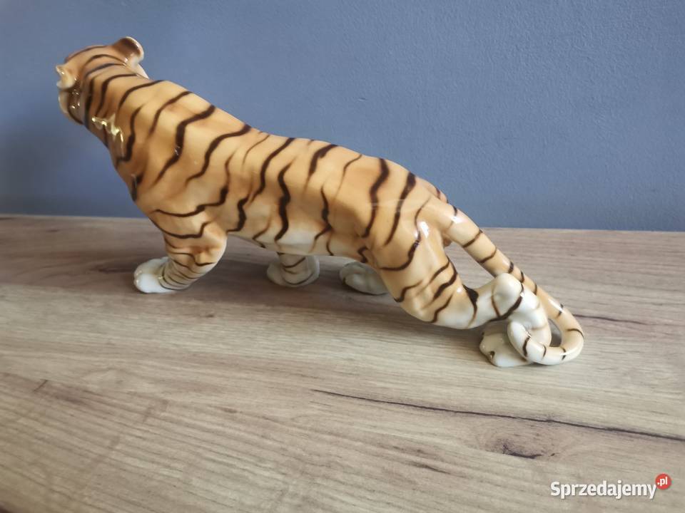 Stara duża figurka porcelanowa Tygrys Royal Dux Porcelana i szkło Katowice