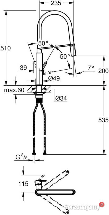 Bateria kuchenna ścienna Grohe Feel srebrny podkarpackie Rzeszów sprzedam