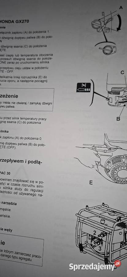 Oryginalna Instrukcja Obsługi Honda GX Komplet Antykwariat sprzedam