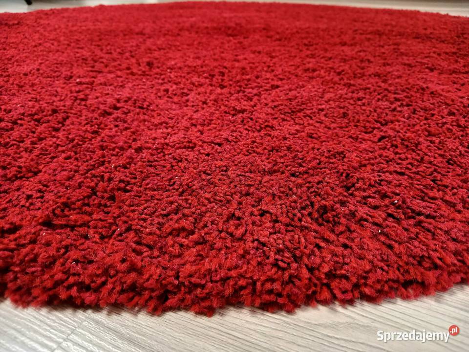 Dywan IKEA ADUM czerwony okrągły shaggy 130 130m małopolskie