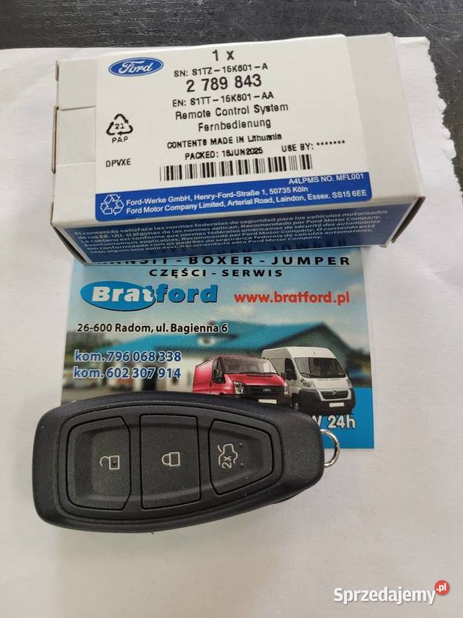 KLUCZ FORD PUMA S1TT15K601AA 2789843 BRATFORD Radom