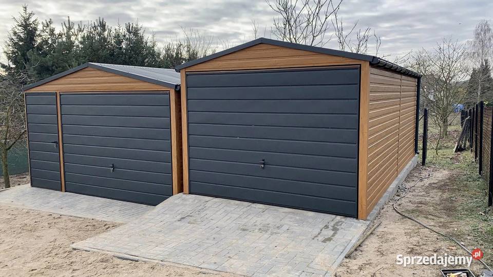 Garażgaraże blaszane 6x56x6 struktura drewna