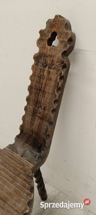 krzesło rzeźbione artystyczne stare drewniane Radomsko