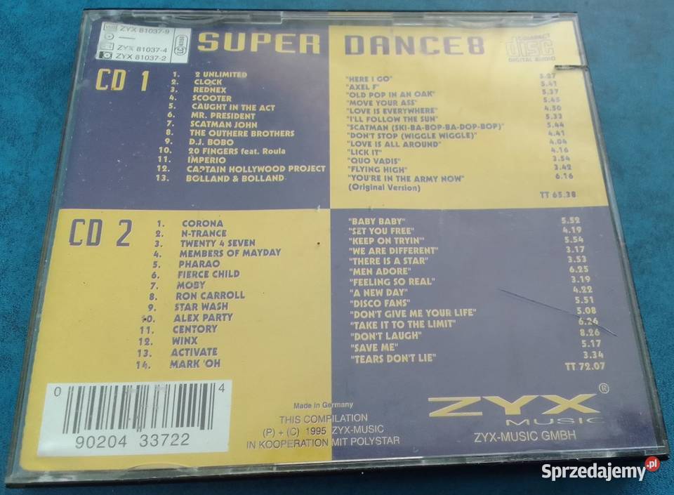 SUPER DANCE 8 ZYX MUSIC 1995 płyta CD w etui Germany Rewal