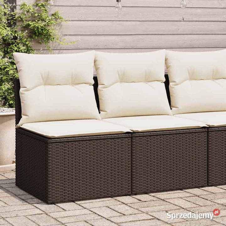 4cz sofa ogrodowa z poduszkami brązowy rattan PE Warszawa