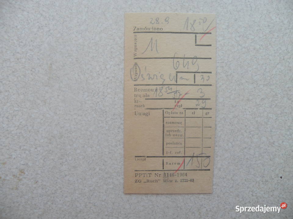 Druk poczta Rozmowa międzymiastowa 1964r