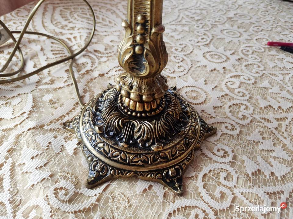 ponad 3 mosiądzu kandelabr lampa stara Dom i Ogród