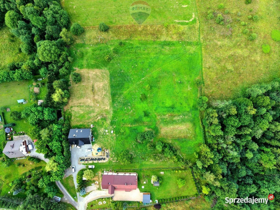 Duża Działka budowlana Jordanów polna małopolskie
