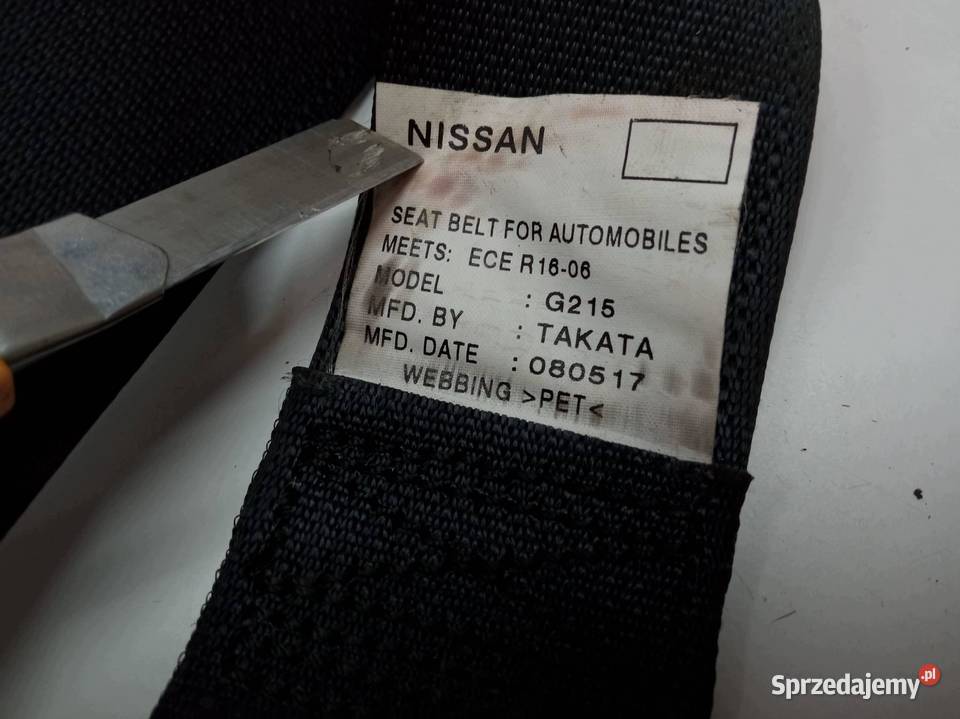 PAS BEZPIECZEŃSTWA PRAWY LEWY TYŁ KPL J11 Nissan świętokrzyskie