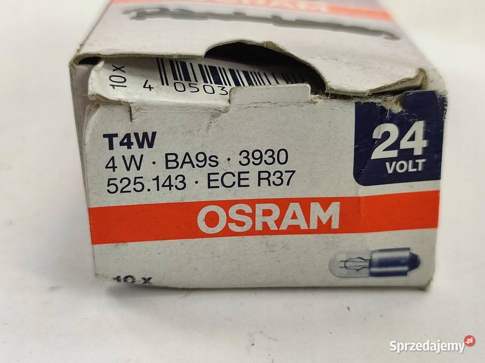 ŻARÓWKA KOMPLET 10 OSRAM 24V 4W BA9S T4W 3930