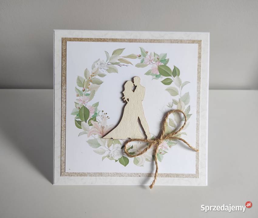 Kartka ręcznie robiona na ślub Para Mloda łódzkie Łódź