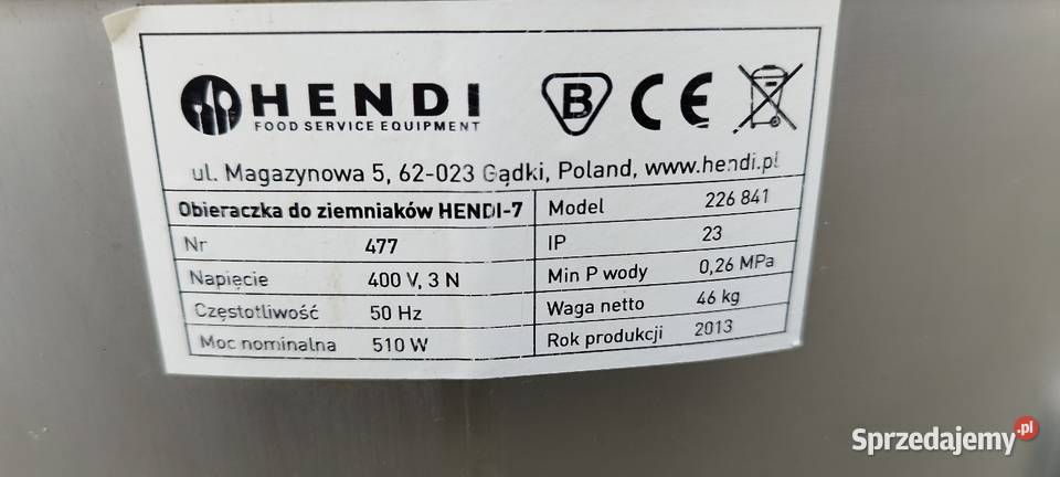 Obieraczka do ziemniaków Hendi Gastronomia Ostrów Wielkopolski