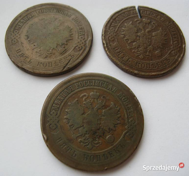 2 kopiejki 189899 3 kopiejki 19011913 5 kopiejek Dąbrowa Górnicza