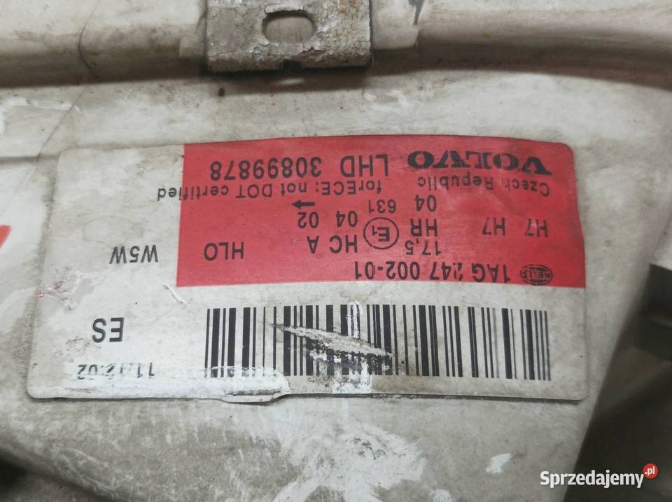 LAMPA PRZÓD LEWA LIFT 30899878 1AG24700201 Volvo