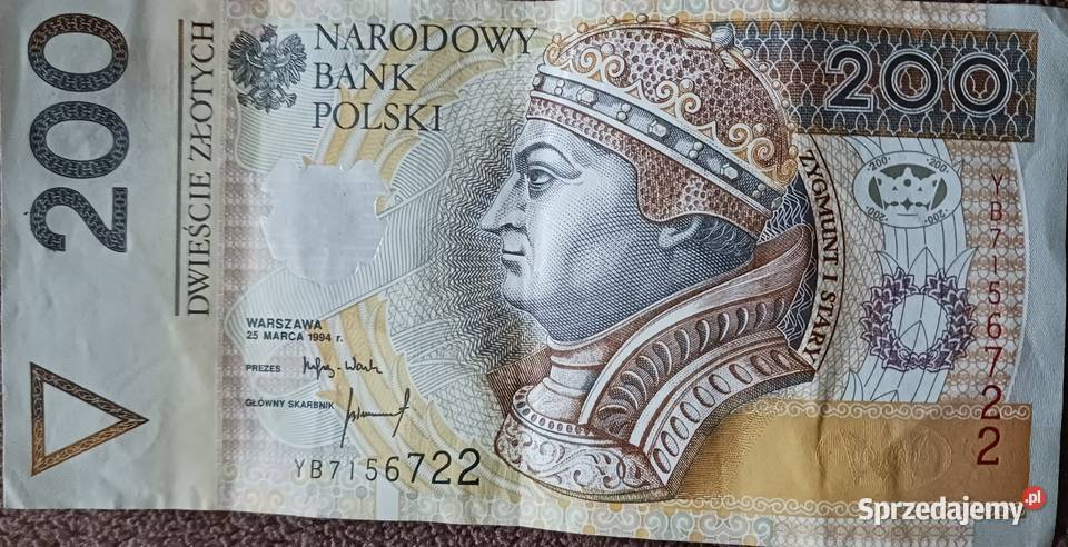 200 Zygmunt I Starypierwszy emisji 1994 r seria Konin