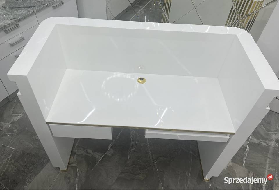 Biała złota lada sklepowa recepcja Premium Golkowice