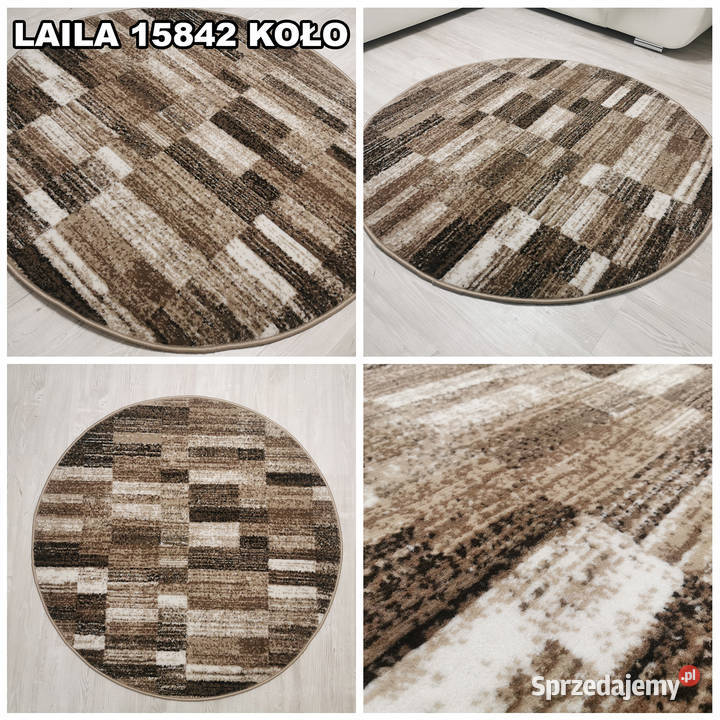OKRĄGŁY DYWAN 100X100 GĘSTY WŁOS LAILA 15842 1m podlaskie Białystok