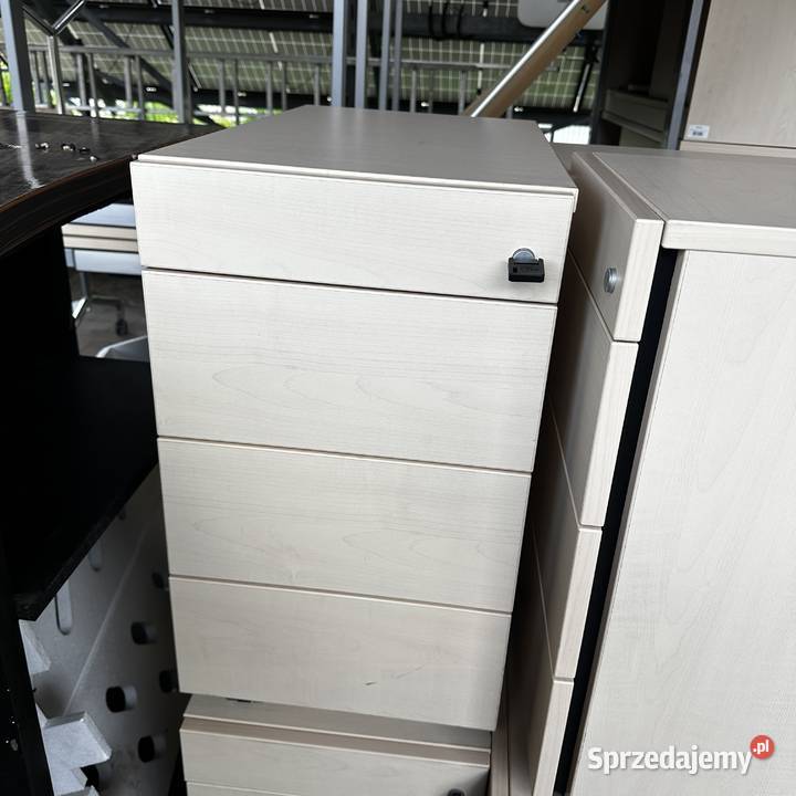 Kontenerek pod biurko na kółkach, 4 szuflady metalowe, szafka warsztatowa