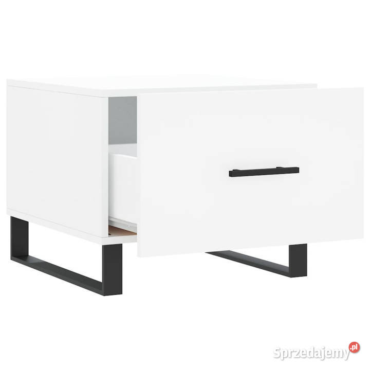 Stolik kawowy biały 50x50x40 materiał