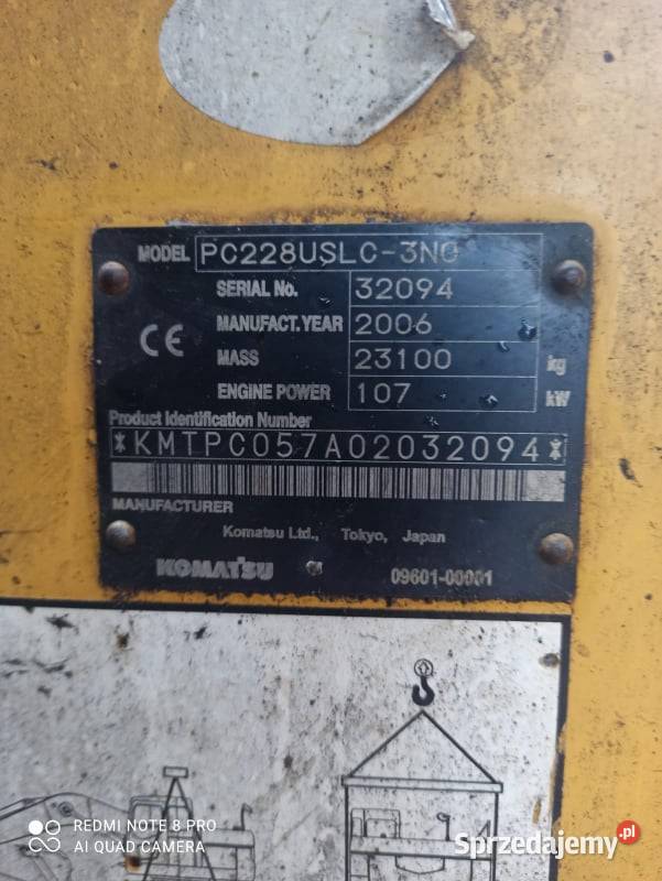 Komatsu PC 228 Galeo 2006rPartsCzęści
