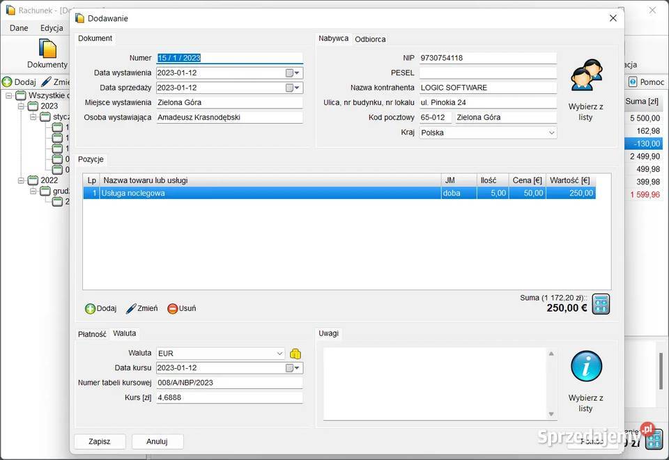 Program do wystawiania rachunków bez VAT łódzkie Łódź sprzedam