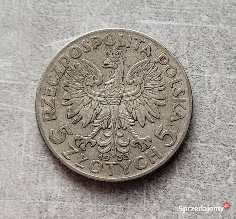 186 POLSKA II RP srebro 5 Złotych 1933 r MW Wola Kruszyńska