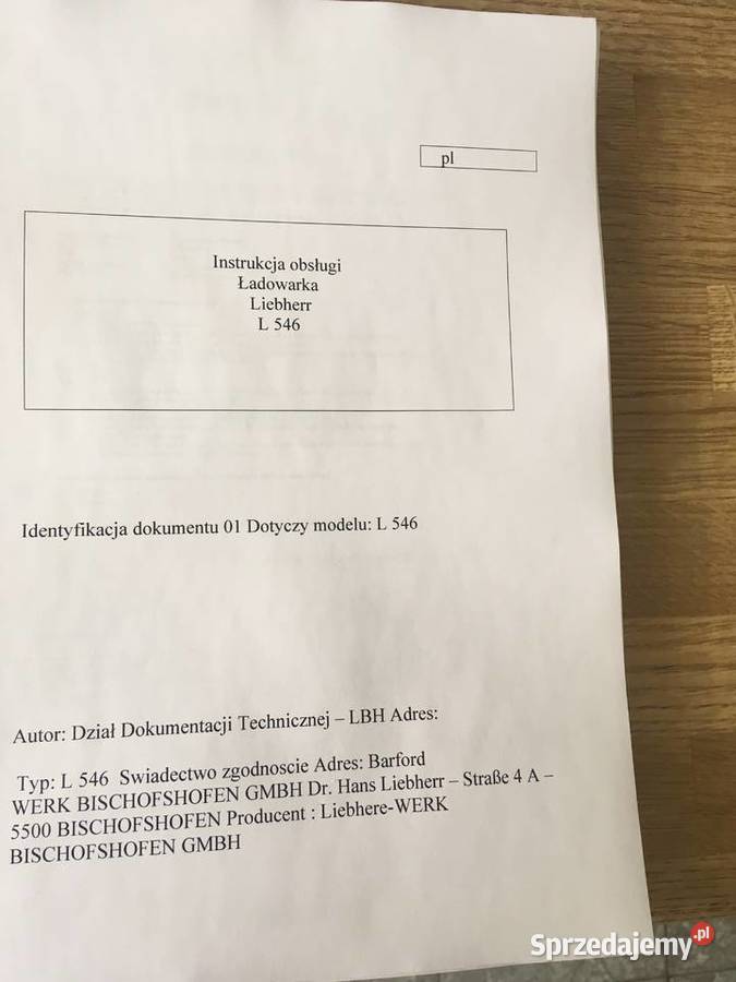 dtr instrukcja obsługi ładowarka liebherr l 546
