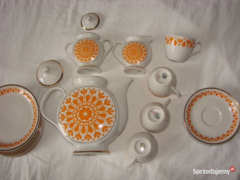 Lubiana porcelana do kawy PRL Pruszcz Gdański