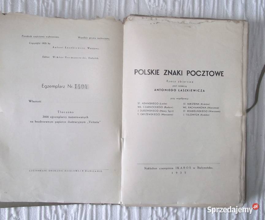 R Polskie znaki pocztowe Łaszkiewicz 1935 r Warszawa