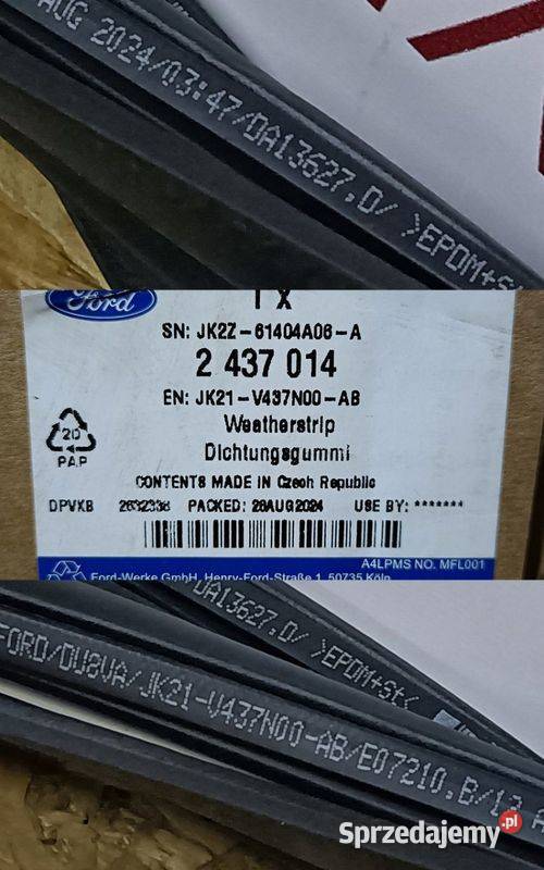 FORD TRANSIT TOURNEO CUSTOM 12 USZCZELKA DRZWI Pleszew