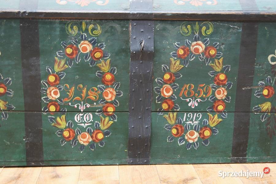 Oryginalny Kufer Malowany 1859 AntykiMarki Marki