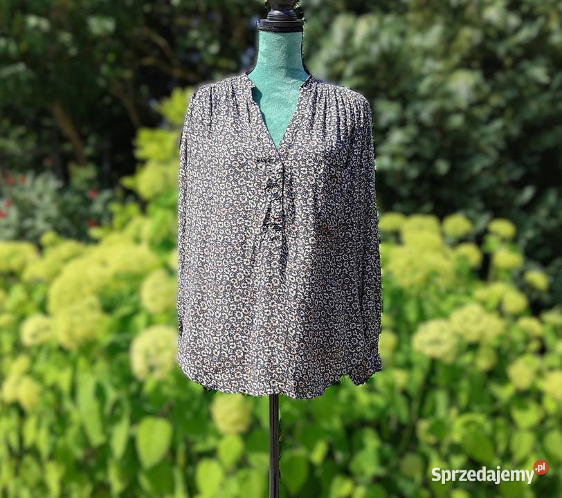 Bluzka HM 46 w drobne kwiaty modal vintage chic Szczecin