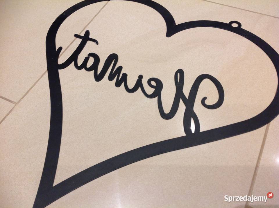 Czarne Serce Metalowe Napis na Ścianę Dekoracja Nowa Sól sprzedam