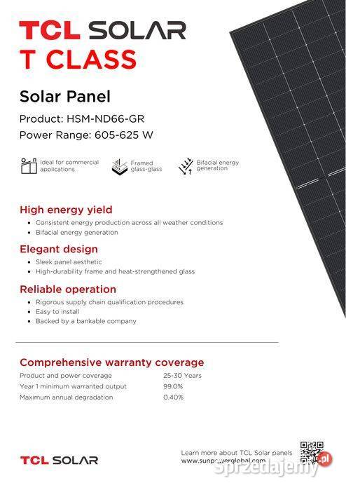 TCL Solar 625W HSMND66GR625