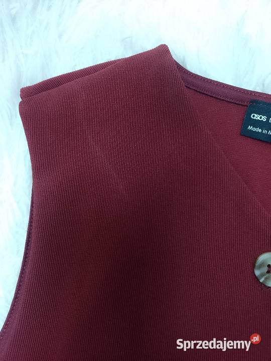 3638 ASOS Design Bordowa kamizelka ołówkowa z Kraków