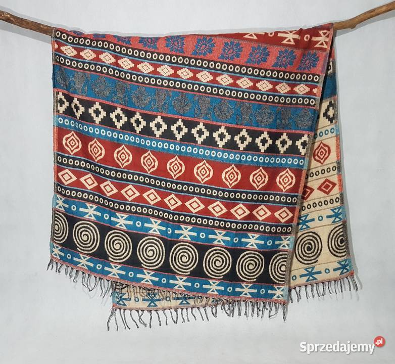 Duża chusta z Indii 100 Wełna Unisex Obrus Kudowa-Zdrój sprzedam