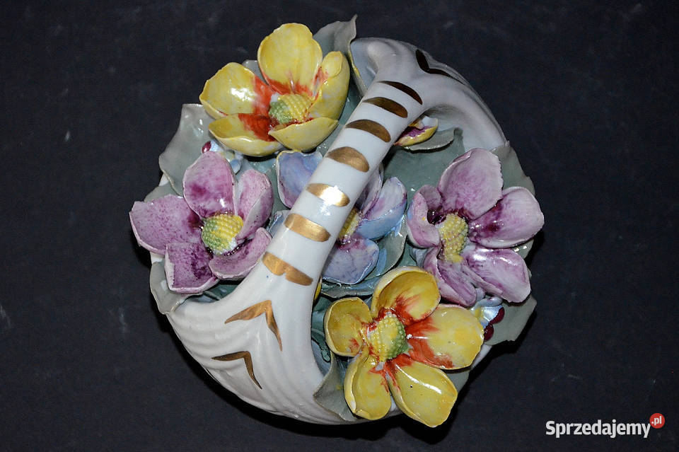 Roceram porcelana koszyk kwiatów owoców nowe ok Środa Wielkopolska