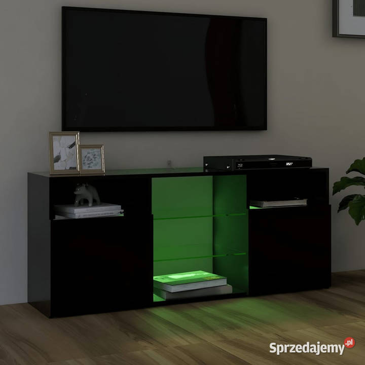 Szafka TV z oświetleniem LED czarna 120x30x50 Warszawa