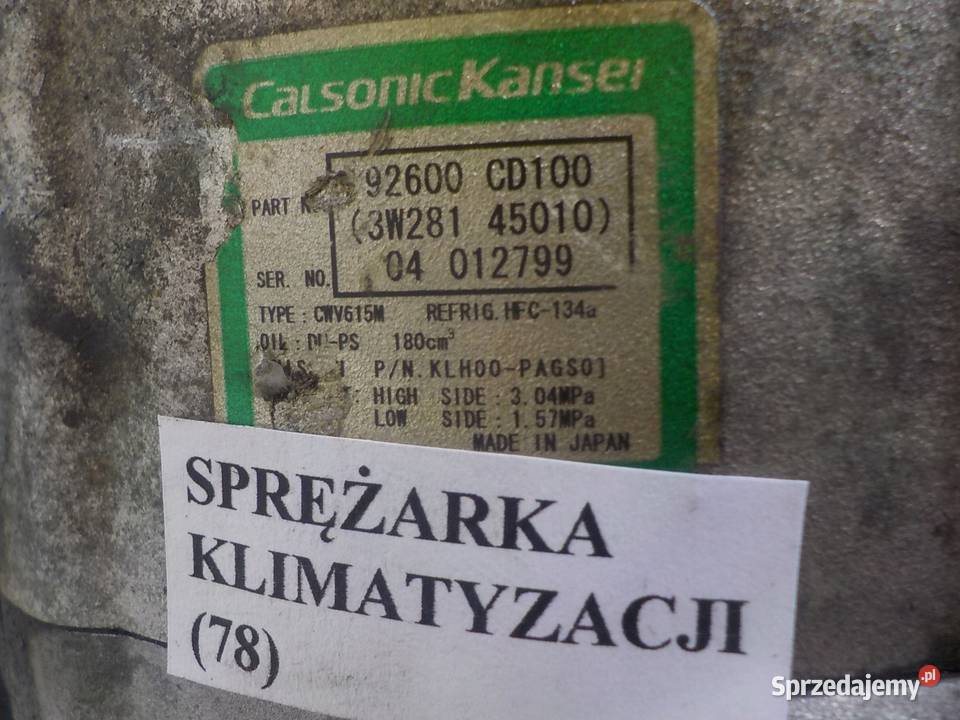 KOMPRESOR SPRĘŻARKA KLIMATYZACJI NISSAN 350Z Z33 Nowy Tomyśl