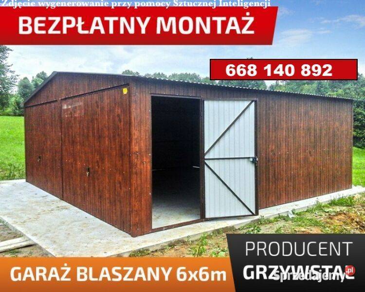 Garaż Blaszany Drewnopodobny Złoty DąbGaraże Włocławek