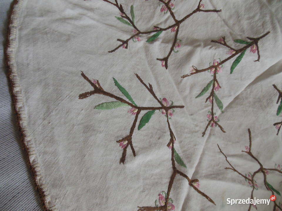 Obrus lniany haftowany ręcznie ścinane koło Kielce sprzedam